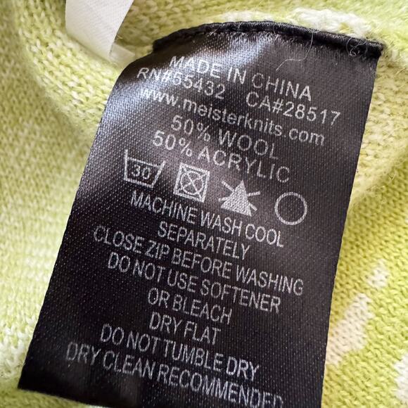 Meister Wool Blend Floral Sweater Women's Sz Medium Large Green All over Print - Picture 12 of 13